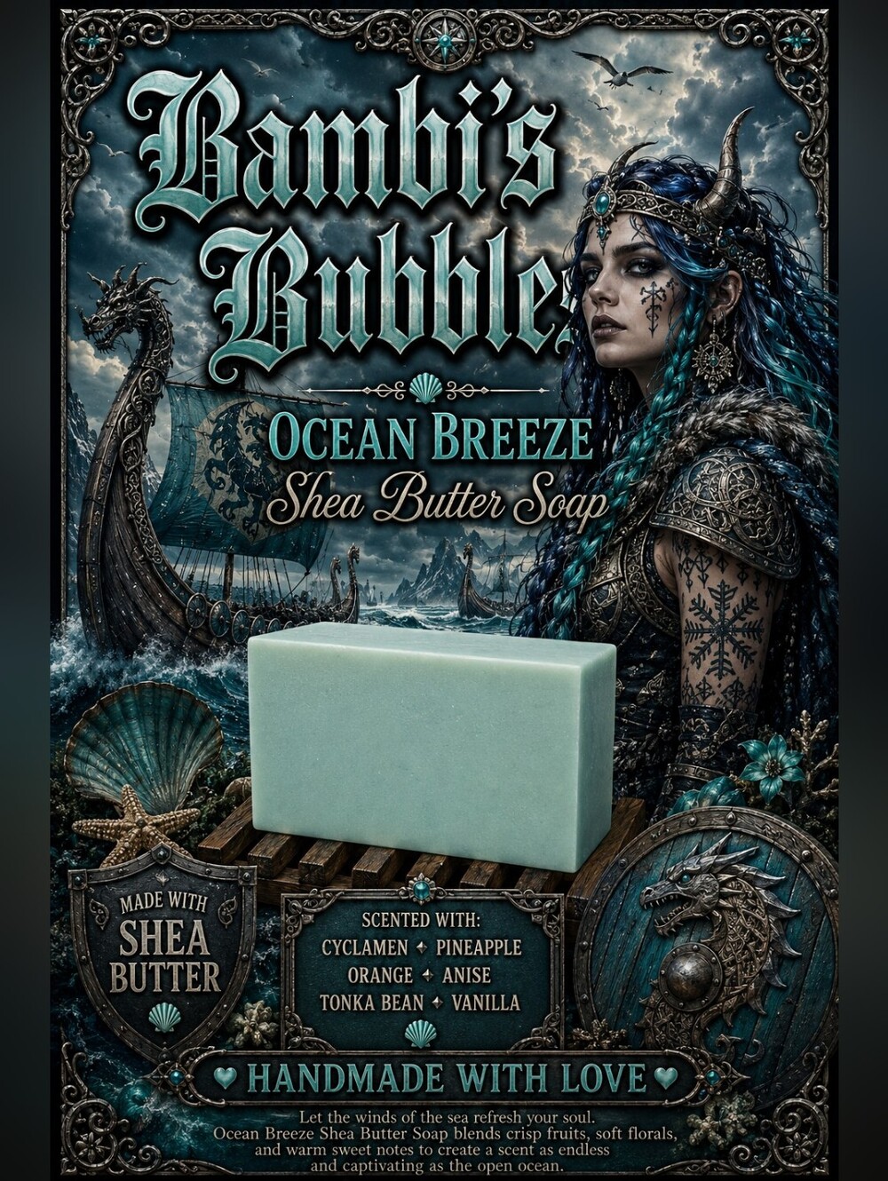 New! Hand Crafted Ocean Breeze Shea Butter Soap